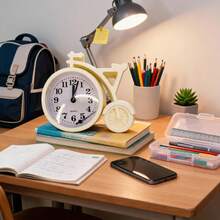Unisex Practical Style For Bedroom And Office Desk Clock - White - View 4