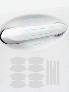 Universal Transparent Car Door Bowl Protector Film, Invisible Plastic Door Handle Anti-Scratch Sticker, Waterproof Wear-Resistant Car Door Paint Protection Film, Easy Installation Compatible With Most Car Models - A - View 1