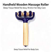 Wooden Roller Massager Manual Massage Legs Arms Back Body Massage Handheld Roller Massage Stick - Multicolor - View 7