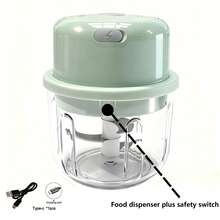 450ML Electric Food Chopper, Meat Grinder, Mini Food Processor, Vegetable Chopper, Multi-Function Garlic Crusher, Garlic Grinder, Garlic Mincer, Vegetable Chopper, Small Food Processor, Electric Food Chopper For Meat, Vegetable Chopper And Blender - Multicolor - View 11