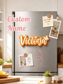 Personalized Letter Fridge Magnet - Customizable Name Or Initial. Made Of Plastic, Engravable; Suitable For Home Decor, Birthday, Christmas And Halloween. - Multicolor - View 7