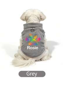 【客製化】寵物專屬訂製貓狗背心 T-shirt,舒適可愛熱轉印彩色狗爪設計,適合狗狗的完美禮物,柔軟舒適保暖 - 彩色 - 查看 10