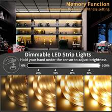 1-5M 手勢感應 USB LED 燈條,櫥櫃下 LED 照明,廚房、櫥櫃、層架、檯面、臥室 LED 燈條,感應式衣櫥燈,居家便捷使用 LED 燈條 - 彩色 - 查看 4
