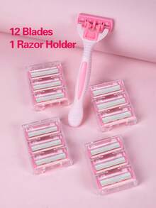 Alat Cukur Bikini Wanita, Pisau Baja Tahan Karat 6 Lapis, Pisau Pink yang Dapat Diganti, Produk dan Aksesori Perawatan Rambut Penting untuk Salon Kecantikan dan Perjalanan - Berwarna merah muda - View 11