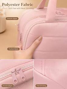Multi-Functional Extra Large Capacity 4-Compartment Makeup Bag, Portable Travel Cosmetic Organizer Bag That Fits In Suitcase - 4-opening Makeup Organizer Bag - View 8