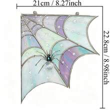 1 pieza Decoración de marco de puerta y ventana con telaraña y araña de Halloween, adorno colgante de acrílico con arañas falsas, cadenas y anillos, decoraciones perfectas de Halloween para la parte superior de puertas y ventanas - multicolor - Ver 7