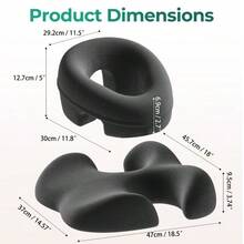 Massaging Headrest For Bed, Sleep Pillow For Chest And Face Support, Ideal For Massages, Well-Being, And Sleep. Also Suitable For The Prone Position During Eye Surgery And For Post-Operative Sleep. - Dark Grey - View 2