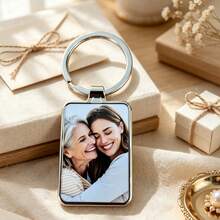 Personalized Square Metal Keychain Custom Photo Insert Keyring Anniversary Birthday Gift For Her Him Couple Best Friend Pet Memorial - Multicolor - View 4
