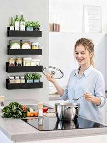 1pc Metal Magnetic Storage Rack, Magnetic Washing Machine Storage Rack, Multi-Functional Home Storage Rack, Drill-Free Wall-Mounted Storage Rack, Suitable For Refrigerator Door Hanging, Kitchen Bathroom Storage Tool, Home Storage, Bathroom Storage, Bathroom Accessories, Kitchen Storage, College Dorm Essential, Back To School, Halloween, Christmas Gift Best Choice - Multicolor - View 9