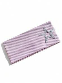 1pc Women's Rhinestone Pentagram Ribbed Solid Color Casual Outdoor Headband, Fashionable Versatile Daily Street Hair Accessory - Multicolor - View 30