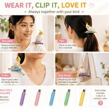 Bird Shoulder Perch Clip, Wearable Parrot Perch & Training Stand, Portable Bird Stand, Suitable For Cockatiels, Budgies, Sun Conures/Lovebirds, Long-Tailed Parakeets And Other Small Parrots - 1pc Training Hoop - View 2