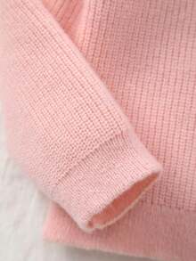 Tween Girl Colorblock Casual Versatile Daily Wear Cardigan - Pink - View 7