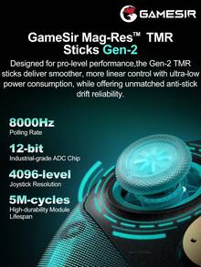 GameSir G7 Pro 8K PC Aimlabs Edition Gamepad Wireless Esports Controller Untuk Windows Steam Kompatibel Dengan Switch 2/1 Android IOS Phone Controle 8K Polling Rate Mag-Res TMR Sticks Hall Effect Micro Triggers Joysticks Untuk - Edisi Aimlabs - View 5