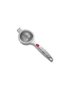 1pc Luxury High-End Gemstone Carved Alloy Juicer, Manual Convenient Labor-Saving Ergonomic Fresh Fruit Juice Presser - Silver - View 7