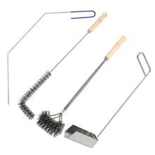 4 Pcs Fryer Cleaning Tools, L Shaped Stainless Steel Bristles Fryer Deep Cleaning Brush, Deep Fryer Crumb Scoop, Fryer Deep Cleanout Rod, Long Handle Fryer Basket Brush For Restaurant Air Fryer - Steel Fryer Cleaning Tools4 Pcs - View 3