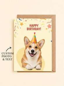 1pc Custom Pet Birthday Cards, Personalized Cat And Dog Photo Greeting Cards, Pet Owner Birthday Gifts, Pet Birthday Blessing Cards, Custom Animal Image Sticky Notes. - Multicolor - View 9