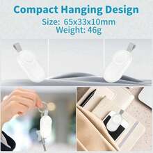 1 buah Charger Jam Tangan Nirkabel Magnetik Mini USB, Adaptor Pengisian Cepat Portabel Plug and Play, Kompatibel dengan Apple Watch Ultra Series 9/8/7/6/SE/SE2/5/4/3/2/1 Semua Model - Putih - View 3