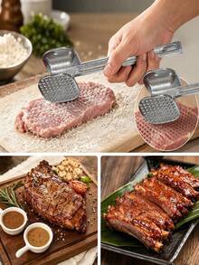 1PC Double-Sided Meat Hammer, Tender Meat Hammer, Steak And Chicken Cutlet Meat Hammer, Suitable For Frying Chicken Cutlets, Burger Restaurants, Steak Restaurants, Home Kitchens, Kitchen Small Tools - Multicolor - View 6