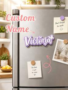 Personalized Letter Fridge Magnet - Customizable Name Or Initial. Made Of Plastic, Engravable; Suitable For Home Decor, Birthday, Christmas And Halloween. - Multicolor - View 5