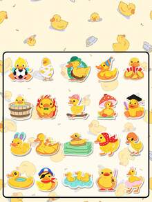 20pcs Yellow Duck Charm Set, Cute Animal Design, Duck Shoe Charms Pendant, Clog Decor, Soft PVC Shoe Pins, Waterproof PVC Material For Shoe Decoration Accessories, Suitable For Beach Bags, Keychains, DIY Parties, Christmas, Valentine's Day, Halloween And Other Occasions - Yellow - View 2