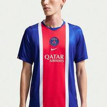 Camiseta de fútbol Nike Paris Saint-Germain Dri-FIT temporada 2026/27, versión aficionado, local, manga corta, diseño minimalista con bloques de color, para hombre - blanco, azul y rojo - Ver 2