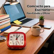 Unisex Practical Style For Bedroom And Office Desk Clock - Red - View 2