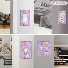 1pc [2D Flat Printing] Pastel Heart Design, Practical, Affordable, And Easy To Clean, Decorative Wall Plates Switches And Outlets, Various Locations - Duplex 11cm*7.5cm - View 5