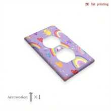 1pc [2D Flat Printing] Pastel Heart Design, Practical, Affordable, And Easy To Clean, Decorative Wall Plates Switches And Outlets, Various Locations - Duplex 11cm*7.5cm - View 2