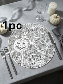 1/4/6pcs Halloween Bat & Pumpkin PVC Gold Foil Placemats, Heat-Resistant Non-Slip Table Mats For Hotel Restaurant Decor, Western Style Table Mats Suitable For Wedding Party, Valentine's Day, Halloween, Autumn Harvest Festival, Holiday Celebration, Picnic Camping, Birthday Banquet Table Decoration - Multicolor - View 13