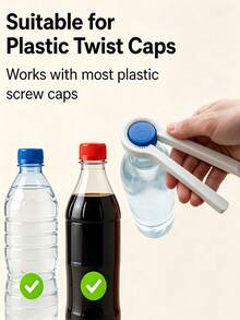 1pc Rotary Bottle Opener, Plastic Beverage Cola Universal Opener (Multiple Colors Available), Non-Slip Cap Grip, Ergonomic Handheld Design, Effortless Tightening And Sealing Bottle Caps, Labor-Saving Bottle Opener Tool For Elderly And Women, Kitchen Gadget - View 5