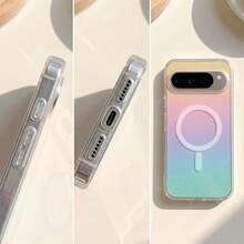 彩虹亮片閃亮磁吸手機殼，漸層藍色與粉色女性風格，適用於 Pixel 11 Pro XL/11 Pro/10 Pro XL/10 Pro/10A/9 Pro XL/9A，透明可愛時尚保護殼 - K2-GG - 查看 6