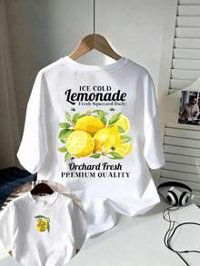 T-shirt uomo, a righe blu e bianche con motivo a limoni, attività ricreative e regali di viaggio, abbigliamento estivo da uomo, T-shirt da uomo per amanti dello stile italiano - Modello casual bianco - Visualizzare 1