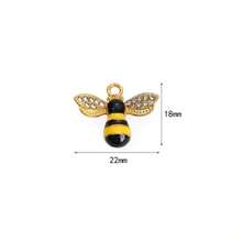 30/50pcs Gold Bee Charm Pendant, Decorated With Black And Yellow Enamel, Exquisite Craftsmanship, Ideal For DIY Necklace, Bracelet, Earring Making, Perfect Gift - Multicolor - View 4