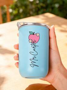 Personalized Teacher Insulated Tumbler, Customized Name Travel Mug, Stainless Steel Iced Coffee Cup - Multicolor - View 2