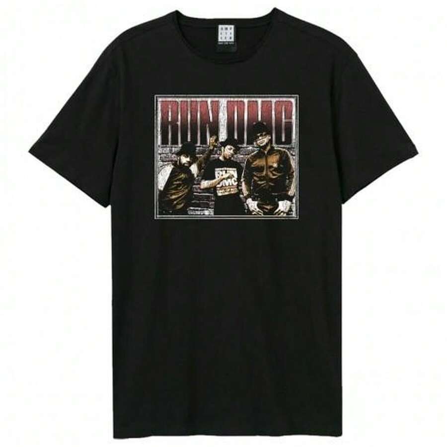 Unisex Adult T-Shirt Amplified Halved Threshed Run DMC - 黑色 - 查看 1