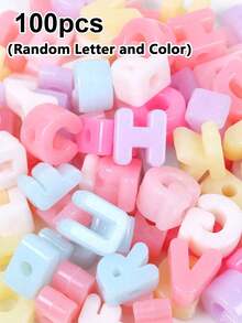 30/50/100pcs Random Acrylic Letter Beads, Jewelry Making Accessories, Letter Pendant Beads, Keychain Handmade Craft Jewelry Accessories - Alphabet Beads - View 10