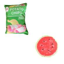 Potato Chip Shaped Crinkle Paper Dog Toy, Squeaky Plush Interactive Chew Toy For Pets - Multicolor - View 20