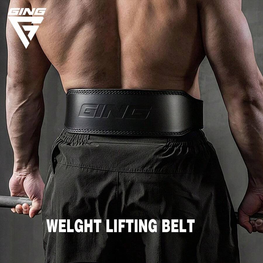 GING Fitness Weightlifting Belt For Squats And Deadlifts, Unisex Bodybuilding Waist Support, Professional Weightlifting Strength Training Sports Protective Gear