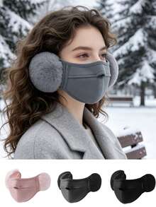 Ueasy Winter Warm Face Mask With Ear Flaps, Windproof Half Face Mask, Balaclava, Unisex, Breathable And Cold-Resistant, Suitable For Skiing, Snowboarding, Motorcycle Riding And Other Winter Outdoor Sports - Multicolor - View 2