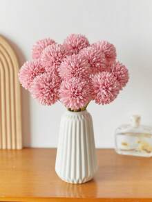 4/16pcs Artificial Chrysanthemum, Dandelion, Hydrangea Flower Bouquet, Suitable As Gift For Friends, Brides, Wedding Decoration, Home, Office, Cafe, Party Room Decor Fall Decor Autumn Decor Living Room Wall Art Autumn Room Decrations Bridesmaid Gifts - Coral Orange - View 10