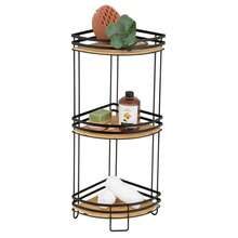 Reina Bamboo Three Tier Bath Tower, Black And Bamboo 13.25x27.50in - Default - View 5