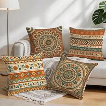 4 buah/1 buah Sarung Bantal Motif Mandala dan Bunga Bohemian, Sarung Bantal Cetak Satu Sisi, Cocok untuk Ruang Tamu, Kamar Tidur, Dekorasi Rumah, Sarung Bantal Sepanjang Musim - MultiWarna - View 9