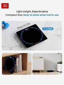 1pc Colorful Light-Sensing High-Quality Tempered Glass Bathroom Scale - A - View 5