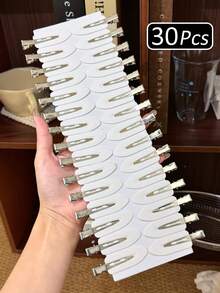 1/30/50件女用純色髮夾，極簡風格，黑色、粉色，小髮夾，鱷魚夾設計，髮飾，適合休閒日常與戶外穿著，可愛配件 - 彩色 - 查看 6