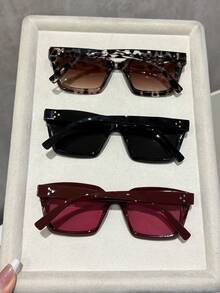 1/2/3 Pairs Women's Vintage Square Sunglasses, Perfect Blend Of Classic And Modern, Suitable For Vacation, Party, Daily Life, Driving, Travel, Fits All Face Shapes - Multicolor - View 9