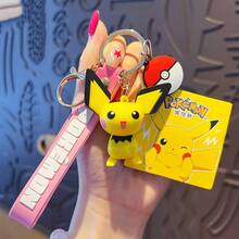Miniso Móc khóa hình PVC Pokémon Cute Tour, mặt dây chuyền anime nhiều kiểu kèm charm Pokeball, phụ kiện treo túi xách cầm tay (1 cái) - Nhiều màu - Xem 3