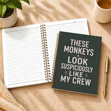 1pc Fun Text Theme Notebook, Deep Green Color Scheme, Retro Minimalist Layout Design, Large Font English Slogan With Star And Line Pattern Elements, High-Quality Paper For Smooth Writing, Suitable For Office, Study, Diary, Planning And Recording, Universal Gift For Adults, Office And Study Supplies > Notebooks And Writing Pads > Planners/Notebooks - A5 - View 5