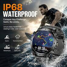 KENPANG GPS Men's Sports Smart Watch, Built-In GPS Real-Time Positioning, Emergency LED Flashlight, 1.7-Inch Full Touch Screen, 850mAh Battery, Precise Compass, Altimeter, Barometer, Weather Forecast, Men's Fitness Tracker, IP68 Waterproof, Anti-Drop, 100+ Sports Modes, Wireless Calling, Message Notification, Step Counting, Sleep Tracking, Compatible With IOS And Android, Suitable For Outdoor Hiking, Cycling - View 9