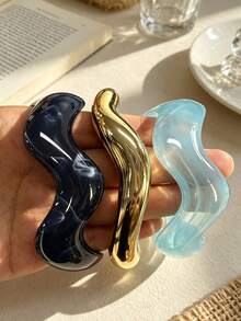 3/1pc Vintage Elegant CCB & Acrylic Tie-Dye Geometric Twisted Round Bracelet, Suitable For Women's Daily Casual, Vacation, Party Wear And Gifting - Multicolor - View 4