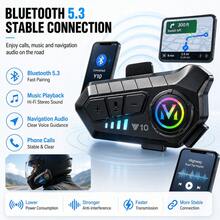 2-In-1 Mic Y10 Helmet Bluetooth Headset, 1000mAh Long Standby Motorcycle Headset - A - View 4